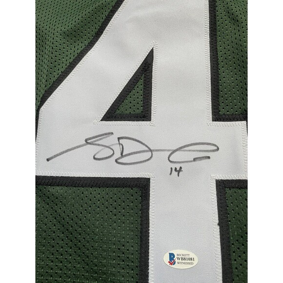SAM DARNOLD Green New York Jets Autographed Jersey #14 Beckett WB81081 QB JETS - Picture 5 of 12